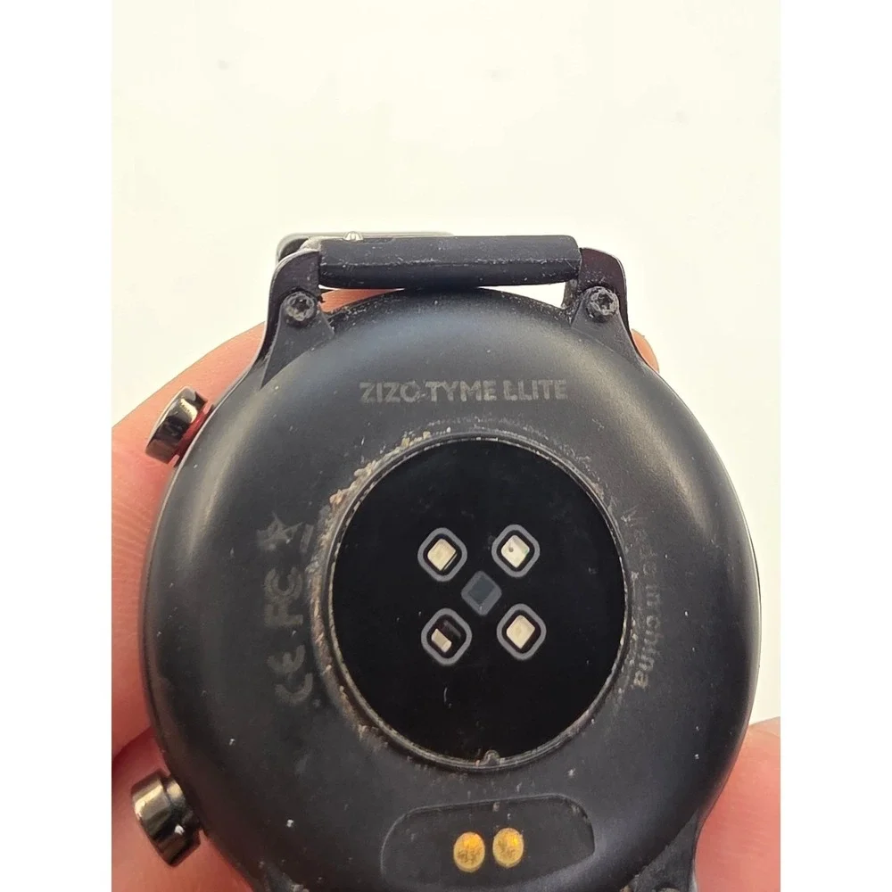 Zizo Tyme‎ Elite Smartwatch Black Silicone Band Fitness Tracker Round Case
